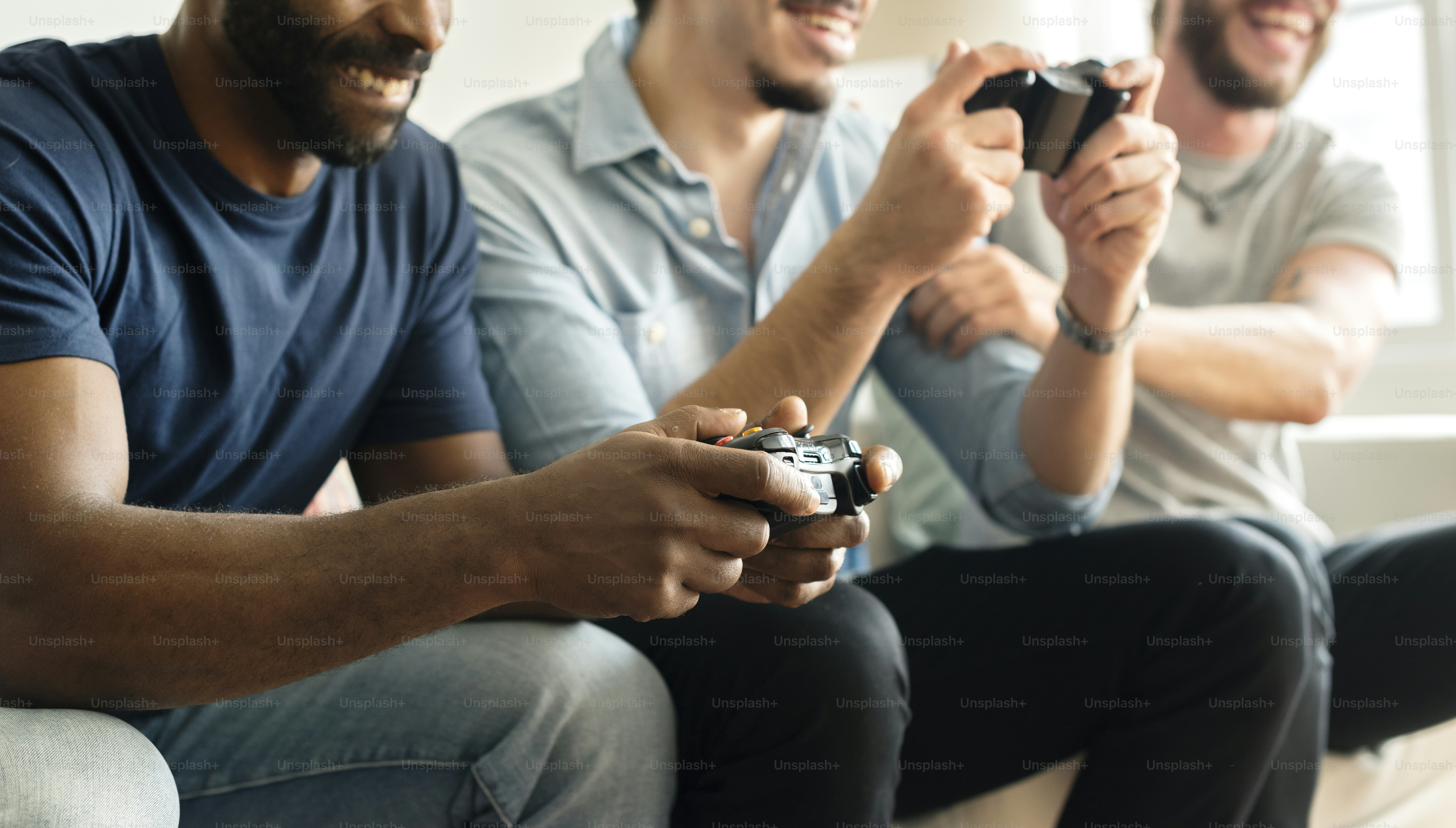 Friends playing video game together